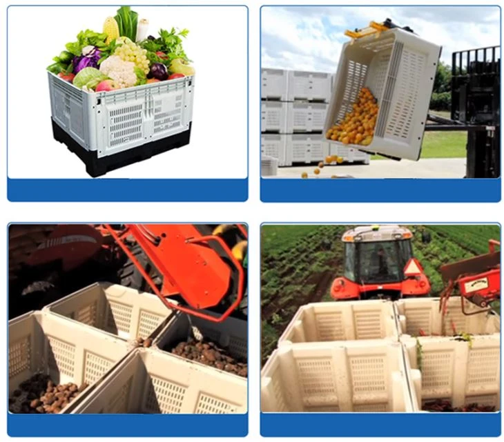 Heavy duty large food grade foldable plastic pallet box for sale